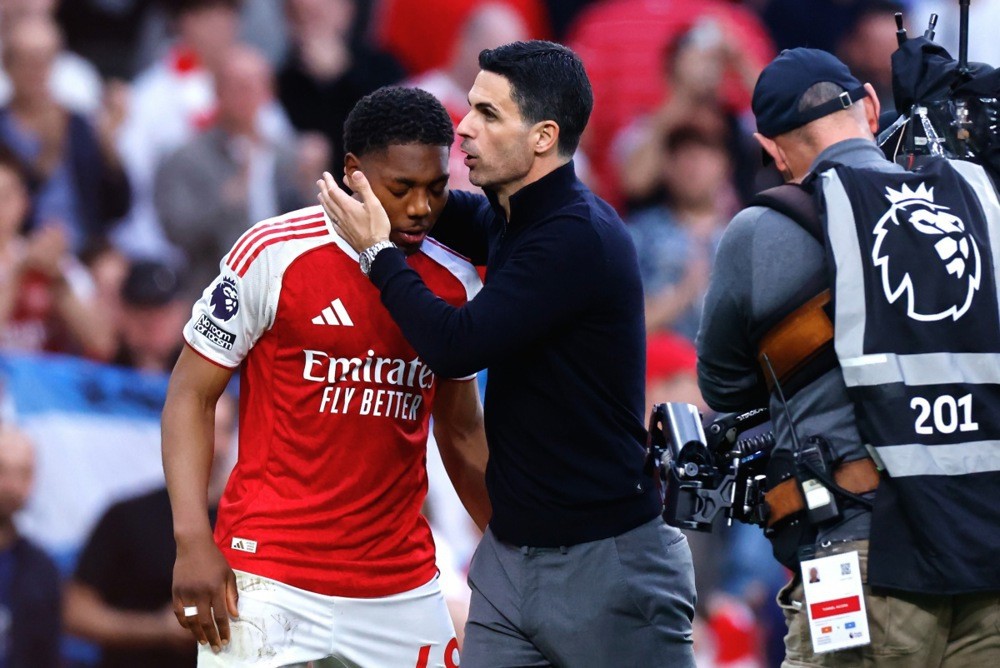Myles Lewis-Skelly gặp khó khăn về thời lượng ra sân tại Arsenal. Ảnh: EPA/Tolga Akmen.