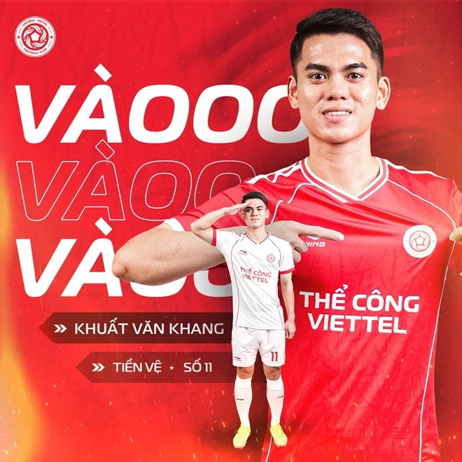 Khuất Văn Khang ghi bàn cho Viettel. Ảnh: Viettel FC.