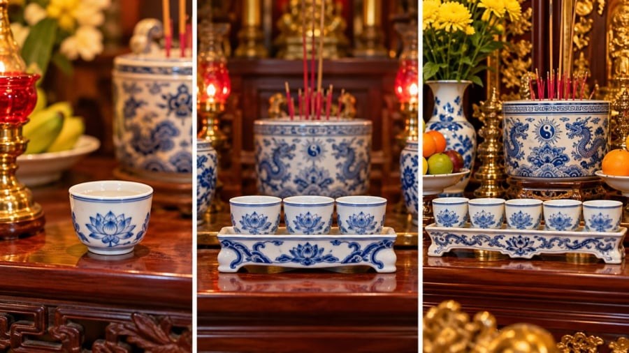 Nên dùng bao nhiêu chén nước trên ban thờ?