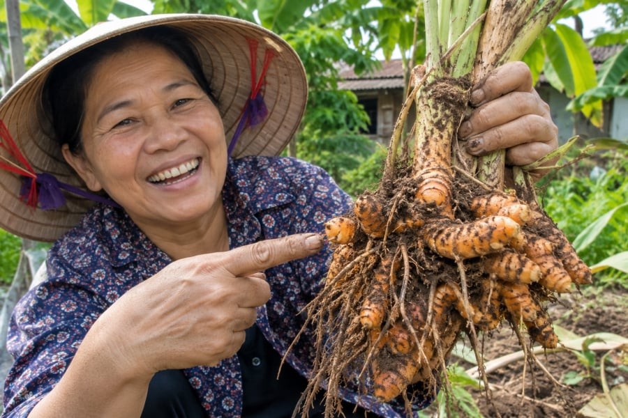 Để nghệ có củ cái to chắc, đẻ nhiều nhánh con, điều quan trọng nhất là chọn củ giống khỏe, trồng trong đất tơi xốp, giữ ẩm vừa đủ, bổ sung dinh dưỡng hợp lý và vun gốc đúng thời điểm. Đây là những yếu tố giúp bộ thân rễ dưới đất có không gian phát triển, hạn chế thối củ và tăng khả năng hình thành nhánh mới.