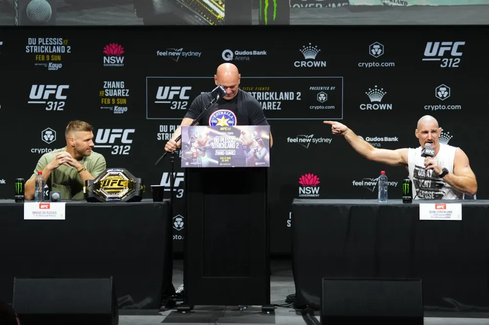 Dricus du Plessis, Dana White, and Sean Strickland