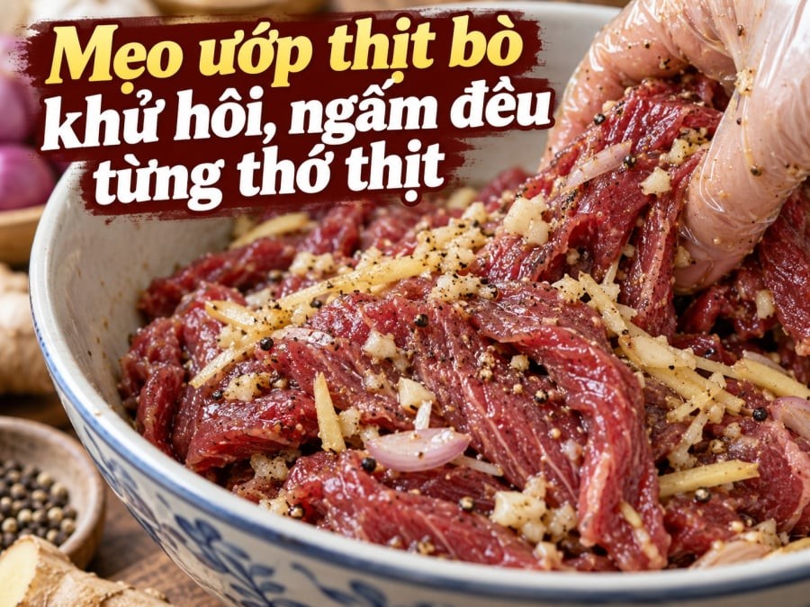 Mẹo ướp thịt bò khử hôi, ngấm đều từng thớ thịt