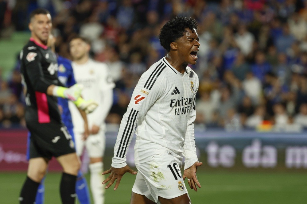 Endrick không thể chen chân vào đội hình toàn sao của Real Madrid. Ảnh: EPA.