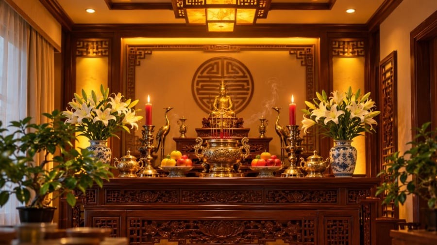 Tại sao thường thấy ánh sáng vàng hơn là ánh sáng trắng ở nơi thờ cúng?