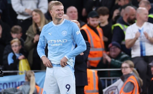 Haaland tự hào về chiến thắng của Man City. (Ảnh: EPA Images)