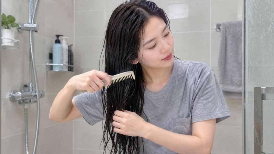 Có nên chải tóc trong lúc đang gội đầu?