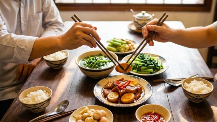 Theo quan niệm dân gian, việc gắp nối đũa mang ý nghĩa không tốt.