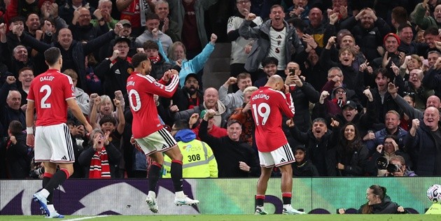 Mbeumo ăn mừng khi ghi bàn vào lưới Tottenham cuối tuần qua. (Ảnh: EPA Images)