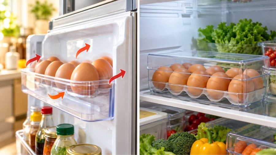 Cất trứng ở tủ lạnh là điều không nên nhưng nhiều người hay làm