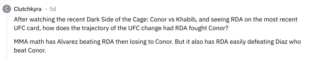 Câu hỏi giả định về trận RDA và Conor McGregor