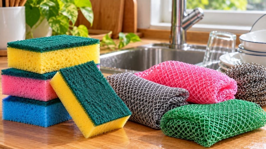 Chú ý đừng đợi đến lúc thấy bẩn mới thay miếng rửa bát