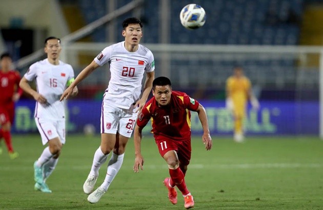 ĐT Trung Quốc từng bị Việt Nam đánh bại ở vòng loại World Cup 2022. Ảnh: VFF