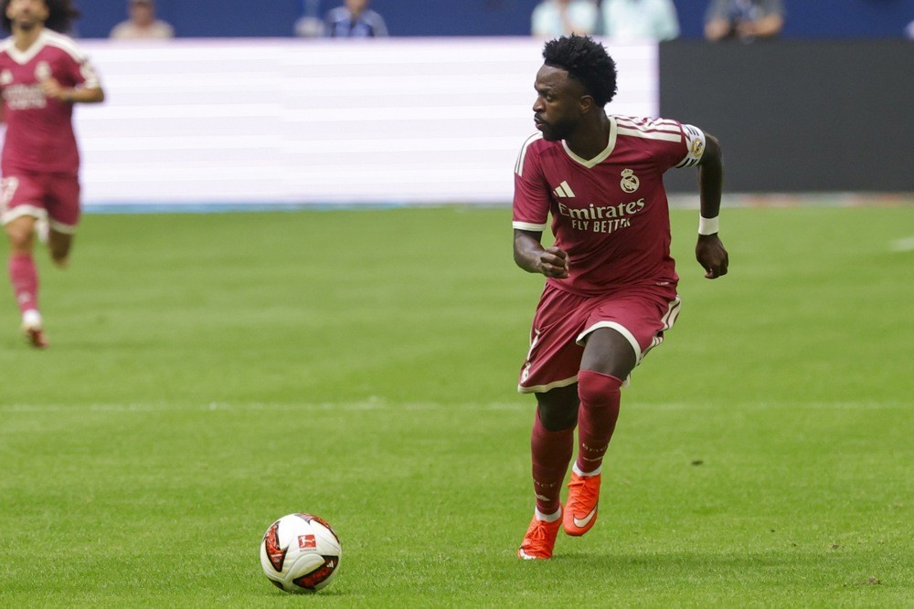 Real gặp tổn thất lớn ở El Clasico bởi sự thiếu vắng Vinicius Jr vì án treo giò. Ảnh: EPA Images.