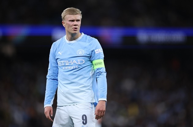 Erling Haaland cân chắc chuyển sang khoác áo Barca trong tương lai. Ảnh: EPA/ADAM VAUGHAN