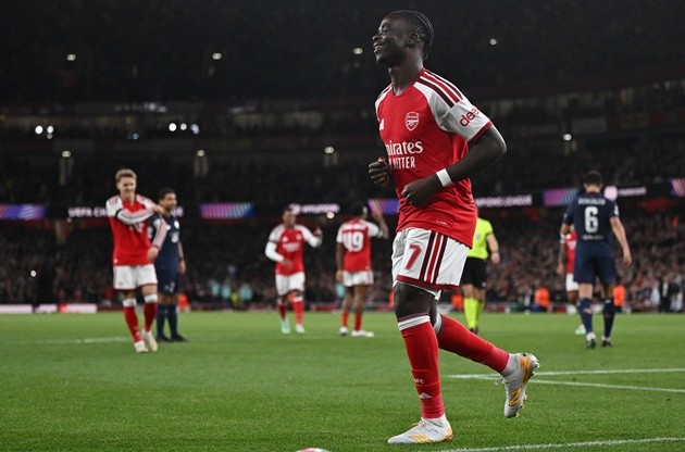 Arteta muốn Saka không còn là chân chạy cánh thuần túy. (Ảnh: EPA Images)