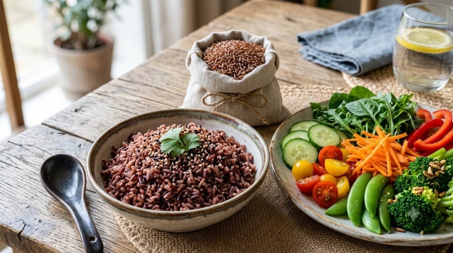 Gạo lứt giàu chất xơ và vi chất, nhưng cần lựa chọn khẩu phần phù hợp với tình trạng sức khỏe.