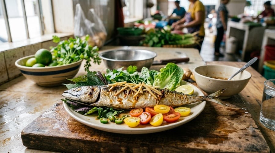 Cá thu hấp hoặc nướng với lượng gia vị vừa phải giúp đa dạng bữa ăn và hạn chế lượng dầu mỡ bổ sung.