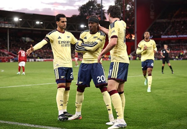 Noni Madueke là người hùng của Arsenal. Ảnh: Carl Recine/Getty Images