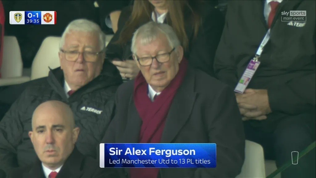 Hai huyền thoại MU tái ngộ. Ảnh: Sky Sports.