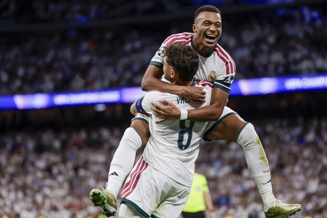 Mbappe đã có mùa giải cá nhân bùng nổ. Ảnh: EPA.
