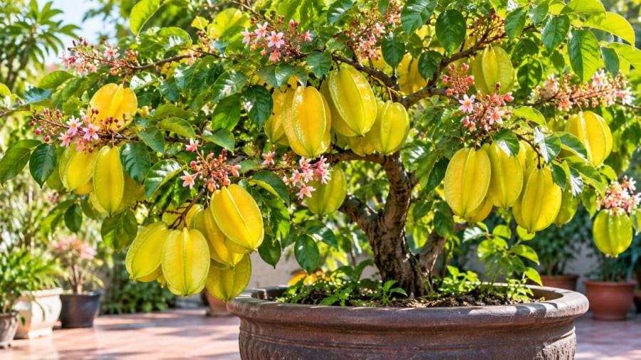 Trồng khế trong chậu vẫn có thể thu hoạch nhiều quả