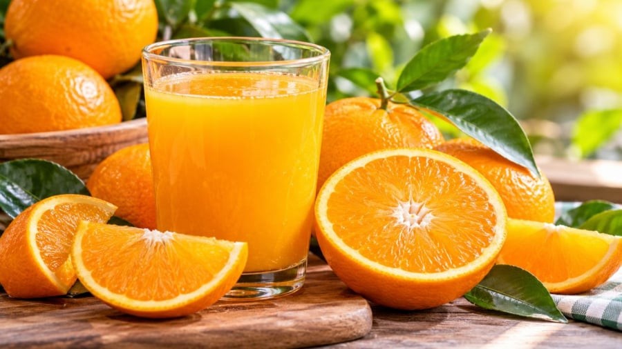 Nước cam giàu dinh dưỡng nhưng cần uống đúng lúc