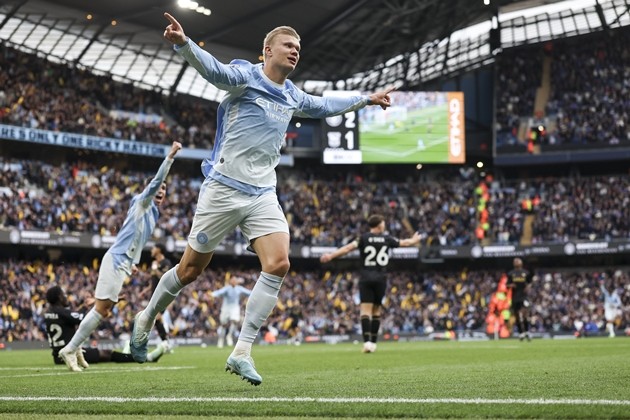 Enzo Maresca đang điều tiết việc sử dụng Erling Haaland một cách hợp lý. Ảnh: EPA