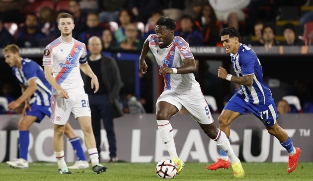 Crystal Palace đã có 1 chiến thắng và 1 trận thua ở Europa League mùa này. Ảnh: EPA
