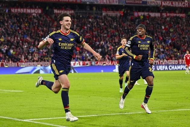 Rice tỏa sáng kịp thời để mang về 1 điểm cho Arsenal. Ảnh: EPA.