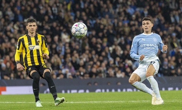 Foden chứng minh giá trị bằng cú hat-trick trước AEK. (Ảnh: EPA ImageS)