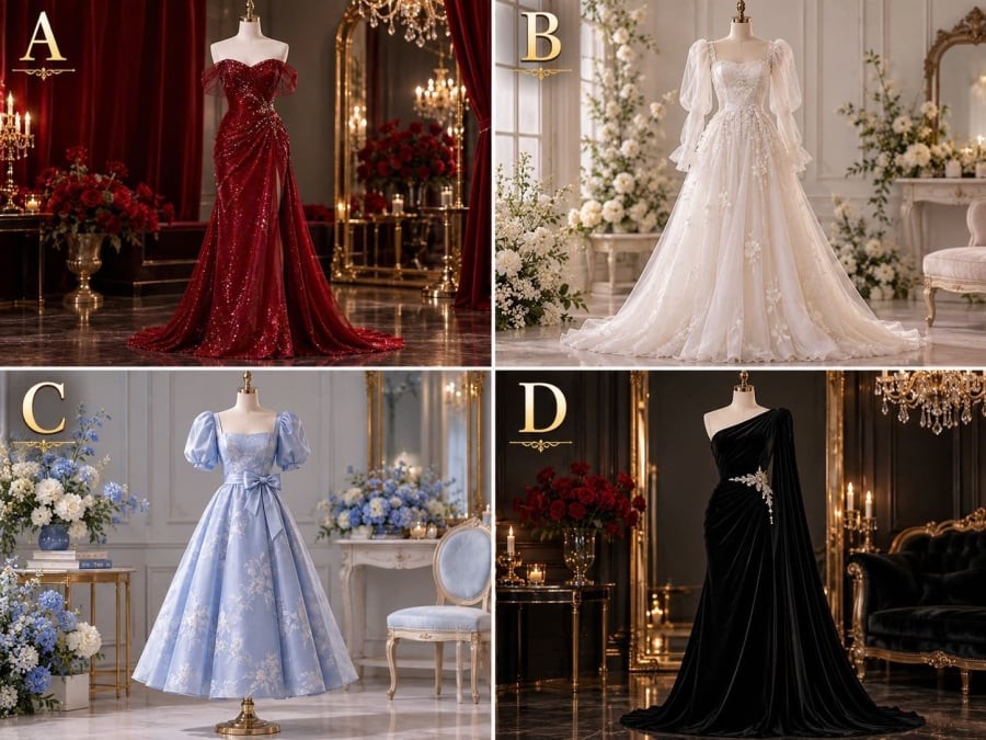 Hãy tưởng tượng bạn bước vào một cửa hàng thời trang sang trọng. Trước mắt là bốn bộ váy tuyệt đẹp, mỗi bộ mang một phong cách và sức hút riêng.
