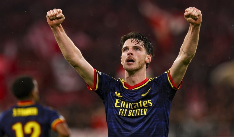 Rice tỏa sáng ở Arsenal. Ảnh: EPA.