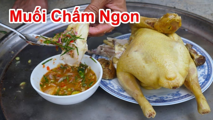 Thịt gà luộc vốn có vị ngọt tự nhiên, nhưng muốn món ăn thêm hấp dẫn thì không thể thiếu bát muối chấm đậm đà.