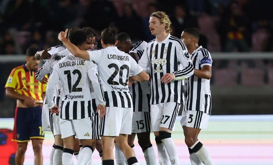 Juventus hạ Leece 2-0. Ảnh: EPA.