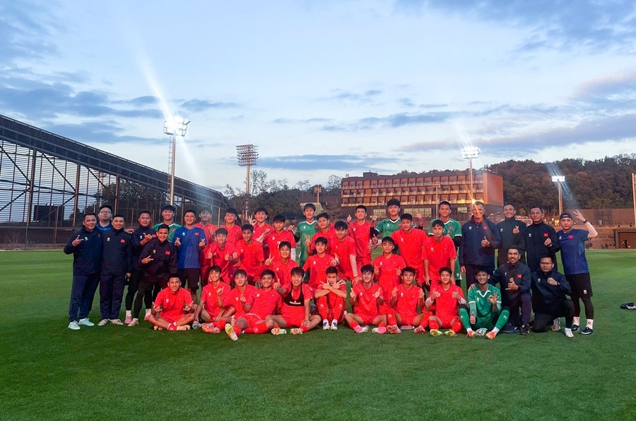 U17 Việt Nam đang có mặt tại Hàn Quốc trong chuyến tập huấn hướng tới VCK FIFA U17 World Cup 2026. Ảnh: VFF.