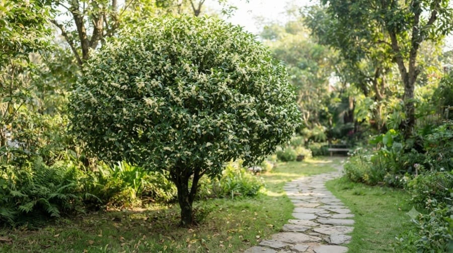 Trồng Mộc Hương ở nơi đủ ánh sáng, thông thoáng và thoát nước tốt giúp cây sinh trưởng khỏe mạnh, tạo điểm nhấn xanh mát cho ngôi nhà.