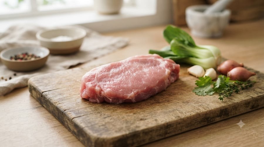 Thịt lợn nạc cung cấp protein, sắt và vitamin B12, góp phần bổ sung dưỡng chất cần thiết cho cơ thể.