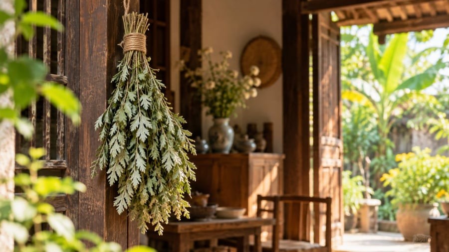 Tại sao nên treo ngải cứu trong nhà?