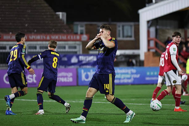 Viktor Gyokeres – 7/10 (Xuất sắc nhất bên phía Arsenal): Thể hiện bản năng sát thủ với bàn gỡ hòa 1-1 ở phút 50 và thực hiện thành công lượt sút luân lưu, nhưng đơn độc do thiếu sự tiếp ứng từ các vệ tinh xung quanh.Ảnh của Lewis Storey/Getty Images.