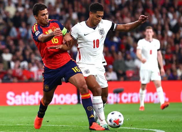 Real Madrid muốn Rodri là đồng đội của Bellingham tại Bernabau nhưng bất thành. Ảnh: EPA