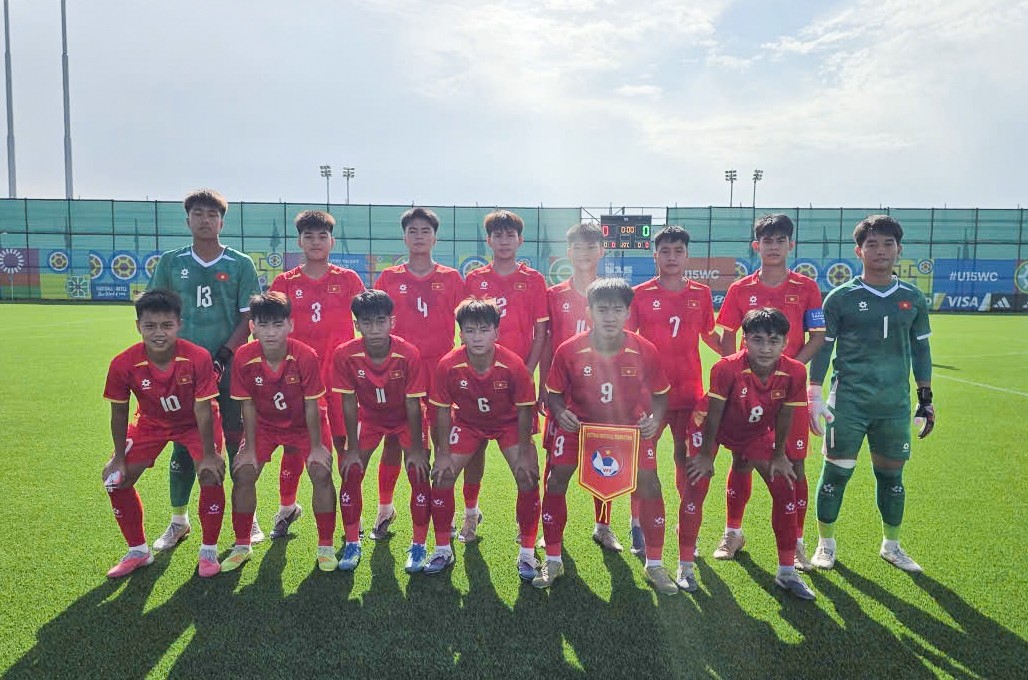 U15 Việt Nam có chiến thắng thứ tư tại FIFA U15 World Cup & Festival 2026. Ảnh: VFF.