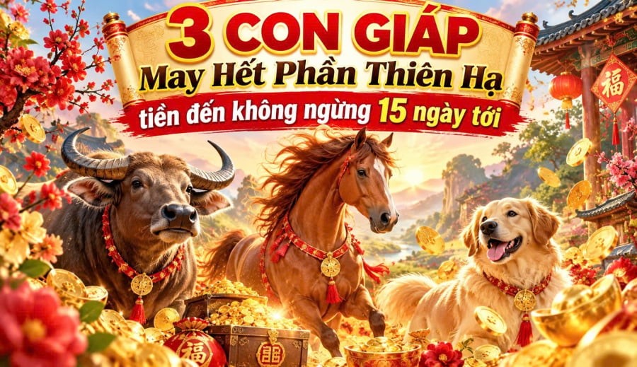 Tử vi dự báo, trong 15 ngày tới (29/10 - 12/11/2026), có 3 con giáp được dự đoán bước vào giai đoạn vận khí khởi sắc, tài lộc tăng tiến, làm đâu thắng đó. Không chỉ công việc thuận lợi, những tuổi này còn có cơ hội đón nhận khoản tiền bất ngờ, cuộc sống ngày càng sung túc.

