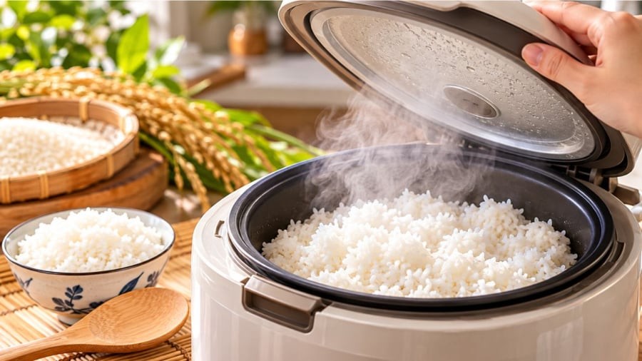Chú ý thời điểm mở nắp nồi cơm điện ảnh hưởng tới chất lượng bữa cơm