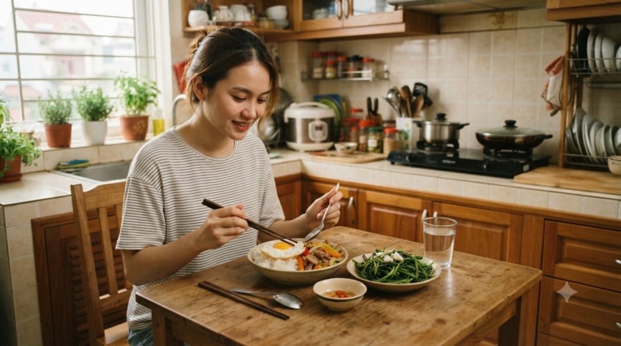 Tự chuẩn bị những bữa ăn đơn giản giúp kiểm soát ngân sách, hạn chế chi tiêu tùy hứng mà vẫn bảo đảm sự tiện lợi trong sinh hoạt.