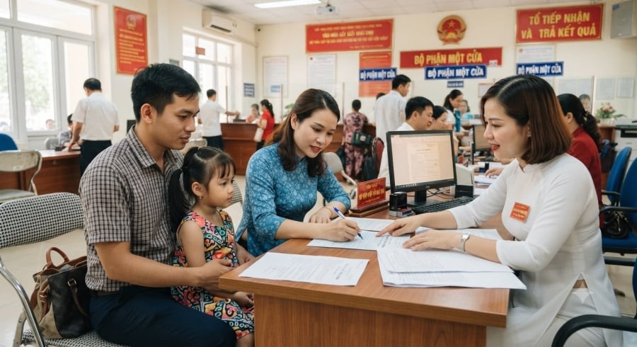 Cha mẹ hoặc người giám hộ có thể đề nghị cấp thẻ Căn cước cho trẻ dưới 6 tuổi theo quy trình liên thông điện tử.
