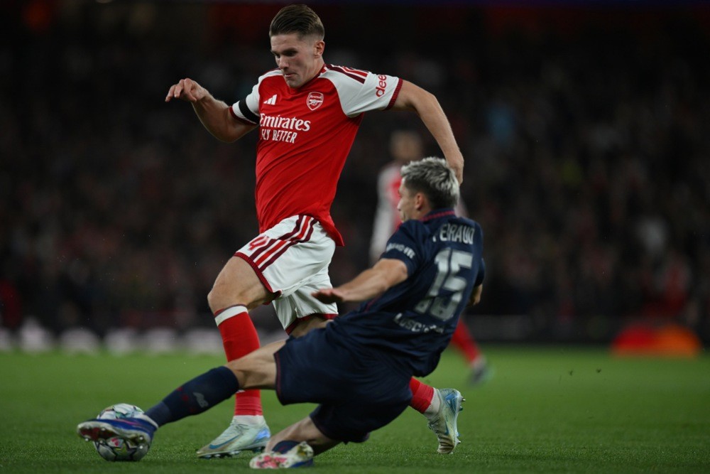 Viktor Gyokeres vẫn là quân bài chiến thuật quan trọng của HLV Mikel Arteta. Ảnh: EPA/Daniel Hambury.