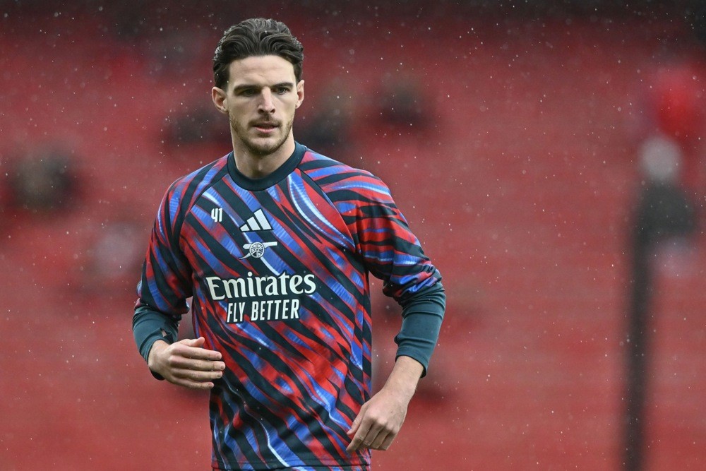 Declan Rice có nguy cơ vắng mặt ở trận gặp Liverpool. Ảnh: EPA/Vince Mignott.