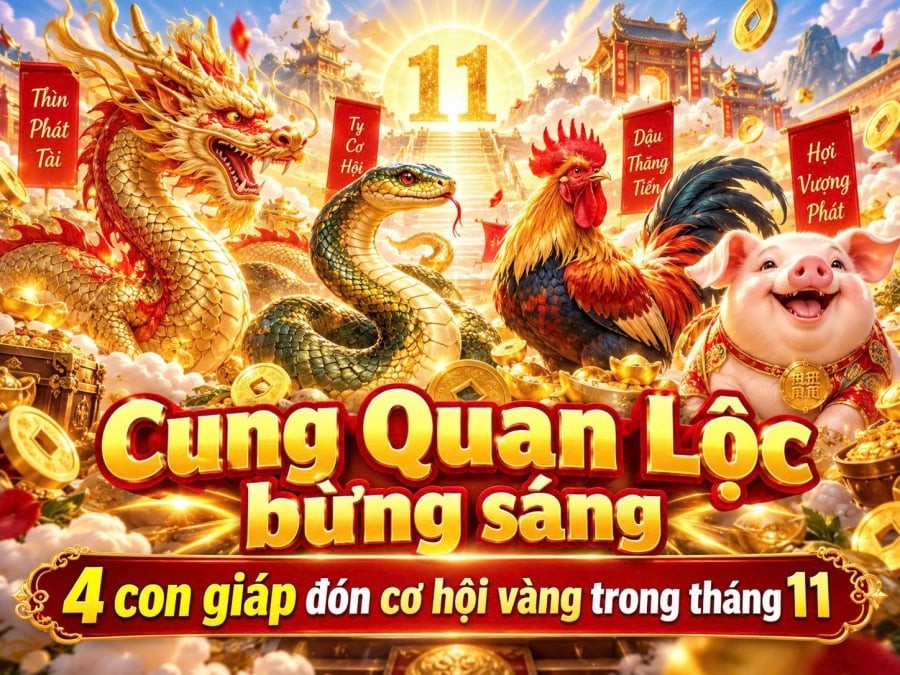 Đặc biệt, 4 con giáp dưới đây được cho là có cung Quan Lộc sáng rõ trong tháng 11. Người làm công ăn lương có cơ hội khẳng định năng lực, người kinh doanh dễ gặp đối tác tiềm năng, còn người đang tìm việc có thể nhận được tín hiệu đáng mừng.

