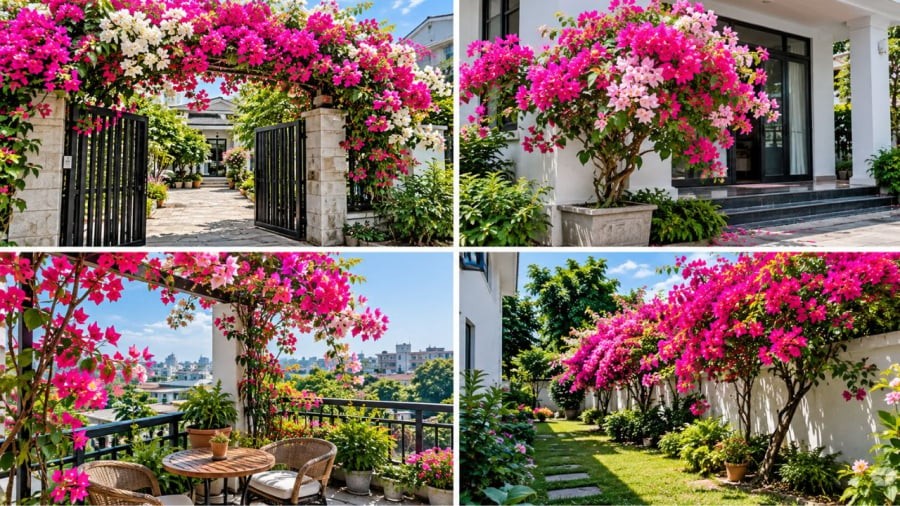 Hoa giấy là cây cảnh được nhiều người thích trồng quanh nhà