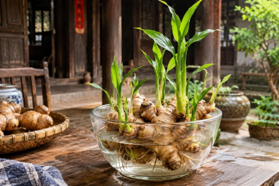 Khâu chọn giống có ảnh hưởng lớn đến tốc độ nảy mầm và khả năng phát triển của gừng. Bạn nên chọn những củ gừng già, chắc tay, vỏ không bị nhăn nheo quá mức, không có dấu hiệu thối nhũn hoặc nấm mốc. Đặc biệt, hãy ưu tiên củ có nhiều mắt mầm nhỏ, bởi đây là những vị trí có khả năng phát triển thành chồi mới.

